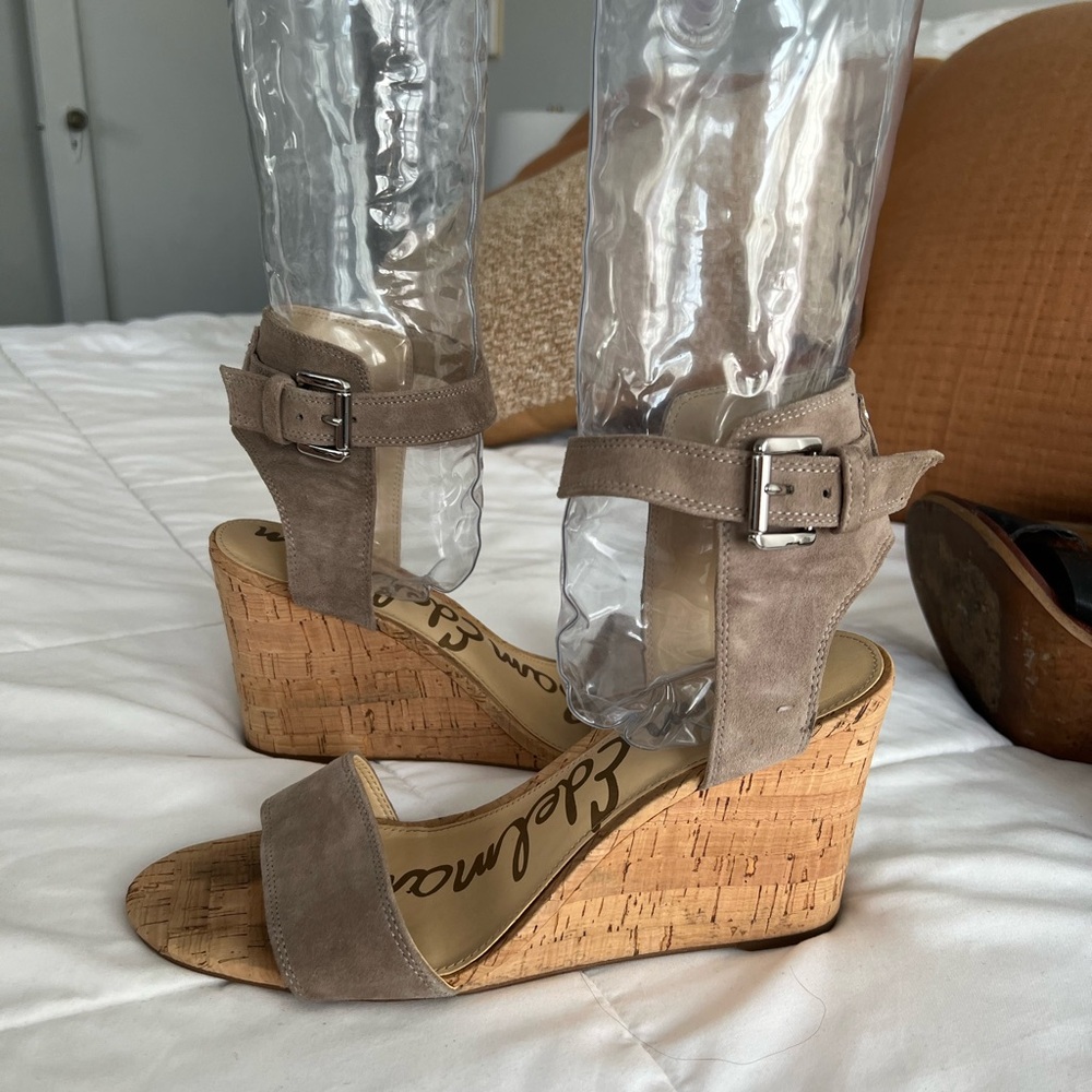 Sam Edelman tan wedge sandals- size 10